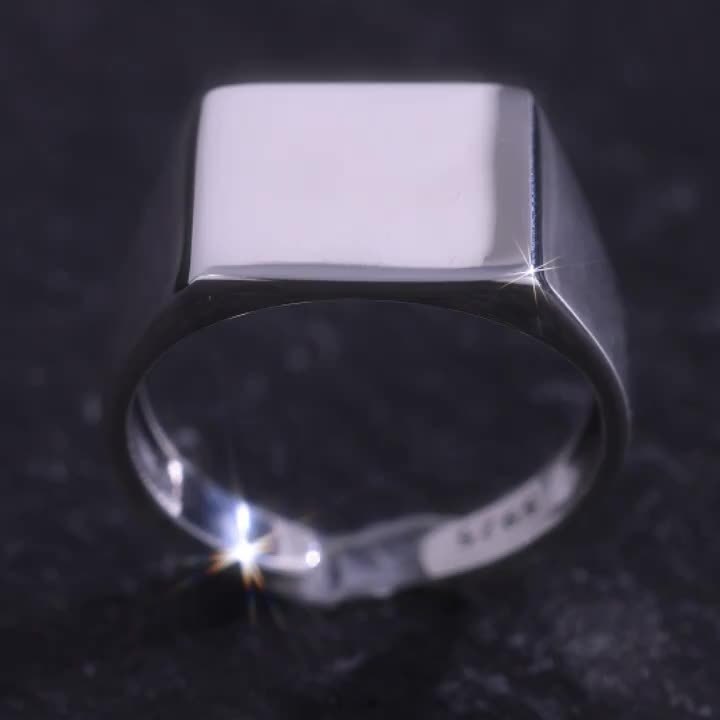 925 Silver Geometric Square Adjustable Hand Ring for Daily Wear